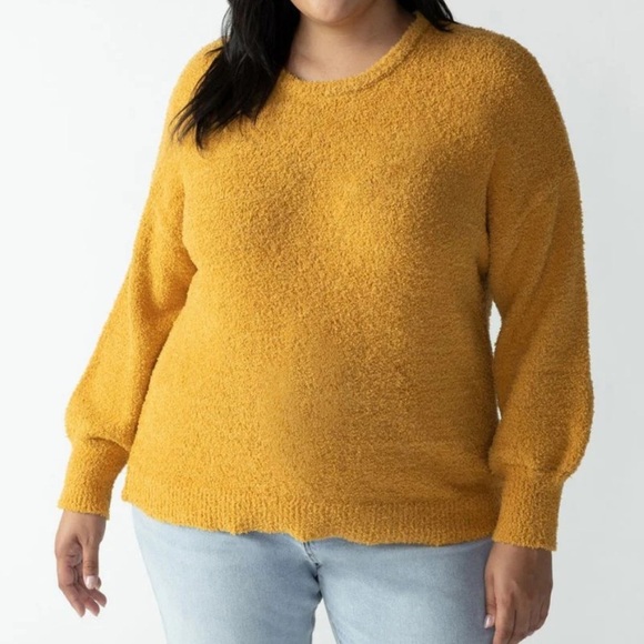 SANCTUARY Butterscotch Plush Bishop Sleeve Crew Neck Sweater, Size Medium, GUC. - Picture 10 of 10